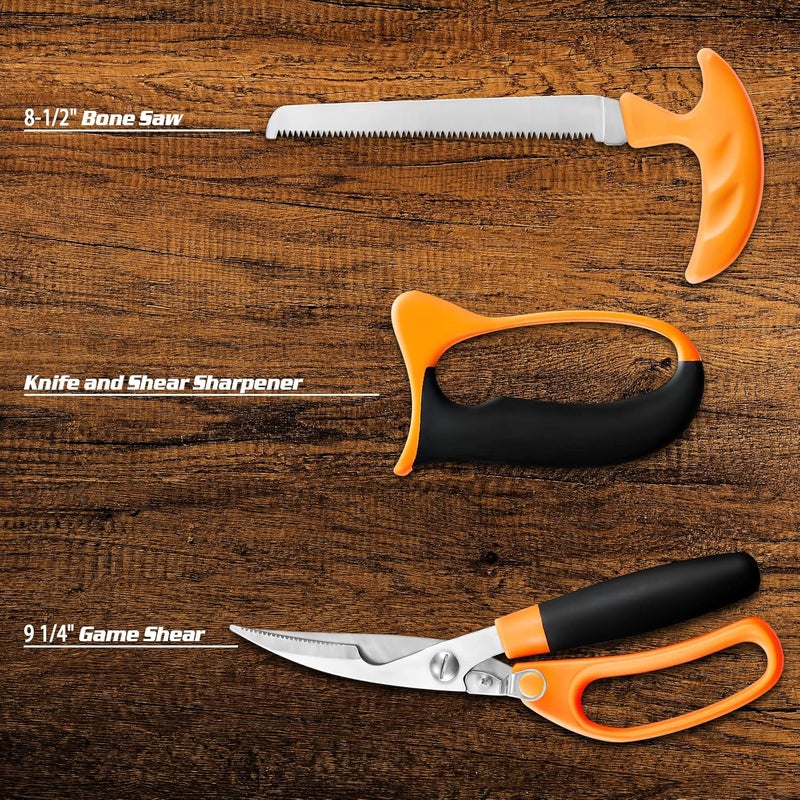 LYTACTICS Hunting Deer Knife Set Field Dressing Kit Forest Portable Butcher Game Processor Set, 12 Pieces - Image 5
